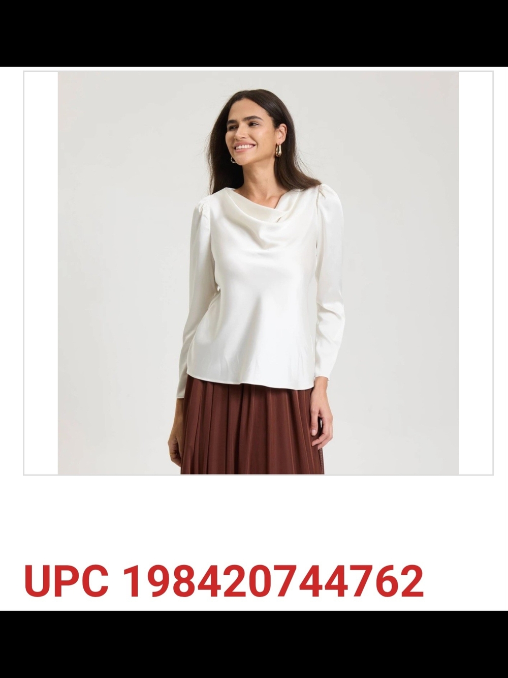 a new day Cream Satin Cowl Neck Blouse